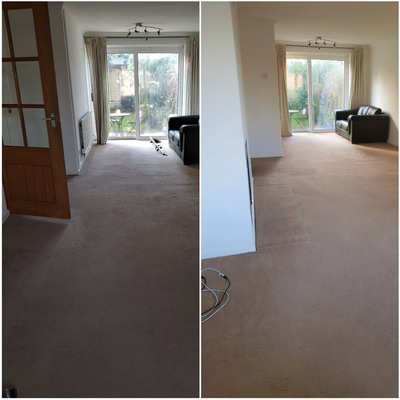 Steam cleaning a carpet in Lymm, Cheshire